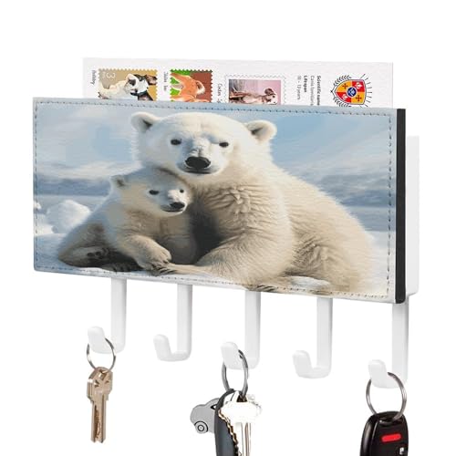 Soporte para llaves de pared para pasillo con bandeja de correo 2