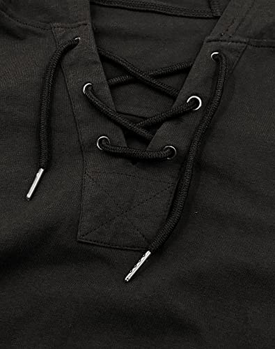 Yuccalley Men's Fashion Hoodies Long Sleeve T-Shirt Hooded Sweatshirts Casual Pullover A-Black #TOP2