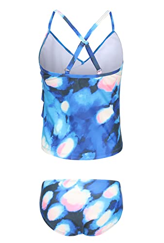 Image of Girls Tankini Swimsuits Two Piece Bathing Suit Hawaiian Ruffle Swimwear Set for Kids Girls 3-16 Years