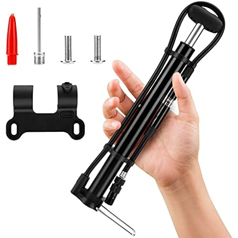 High Pressure Mini Bike Floor Pump, Topretty Bicycle Pump, Bike Pump, 140psi with Presta &schrader Valves, Lightweight and Portable Bike Air Pump with Ball Pump Needle for Bike Basketball Cover
