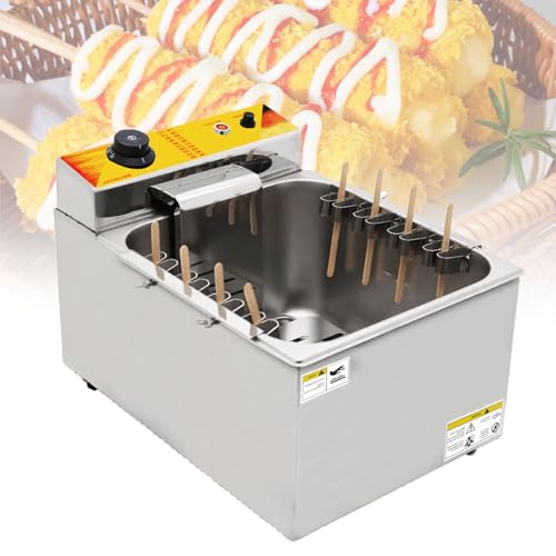 Freidora eléctrica para hacer perritos calientes, 12 l, gran capacidad, para queso, mozzarella y palitos de perrito caliente, para restaurante
