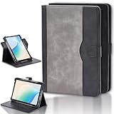 対応 YAMAZEN キュリオム QA15-80 8インチ タブレットケース 360度回転 マルチビューイングアングル PUレザースタンド付きフォリオカバー カメラ使用可能 黒