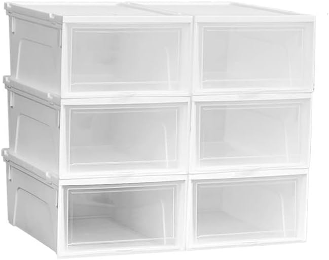 靴収納ボックス透明な靴ボックスダストプルーフプラスチック引き出し靴キャビネット寮のスペース節約 (Size : Pack of si