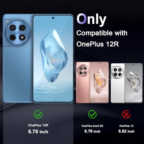 Image of Case for OnePlus 12R 5G, Military Grade Drop Protection Phone Case, Yellowing Resistant, Anti-Scratch Hard PC Back, Shockproof Hard Ultra-Thin Protective Cover, Clear
