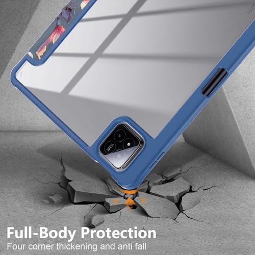 Image of MOCA Case for Xiaomi Mi Pad 8 /8 Pro /Pad 7 / Pad 7 Pro 11.2 inch, Smart Flip Case with Pen Holder, Trifold Stand, Magnetic Auto Sleep Wake, Hard Back Protection (Hibiscus)