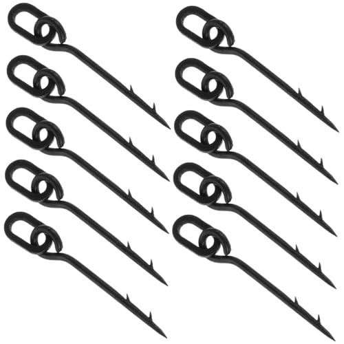 SUPVOX 10pcs Carp Rigging Spikes Reliable Fishing Bait Holder Screws with Micro Barbs Extra Loop for Easy Attachment Construction for Freshwater Saltwater Fishing Secure Bait Spikes