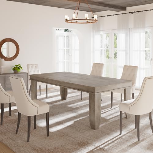 GarveeHome Farmhouse Dining Table for 6-8 People, 71 in Long Kitchen Tables with Wooden Sturdy...