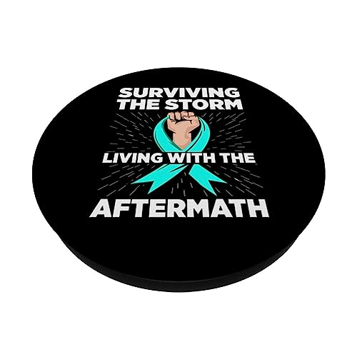 PTSD Awareness For Survivor Posttraumatic Stress Disorder PopSockets Swappable PopGrip, Black - Image 2