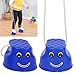 equlup Children Walk Stilts, 2Pair Balancing Feet Walking Bucket Load Bearing About 20KG Stepper Cups Thicken Outdoor Obstacle Course Games for Balance Coordination Training (Blue)