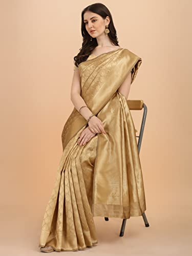 Jaanvi fashion Women's Banarasi Silk Sarees With Zari Jacquard Work & Blouse Piece - Image 2