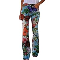 Pantalon Jean Bootcut Femmes Jeans Elastique Jean Patte D'elephant Femme 7/8ème Loose Punk Classic Highwaist Waist Capri Loisirs D'été Vêtements Rayé