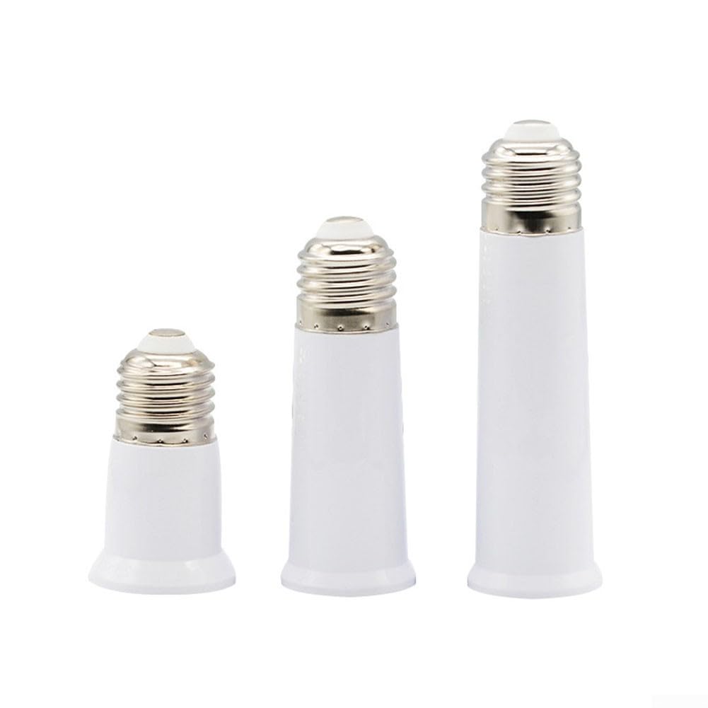 Professional E27 to E27 Socket Extension Adapter, Safe Flame Retardant Design for Camera Light Ceiling Fan, Easy Installation White(120mm)