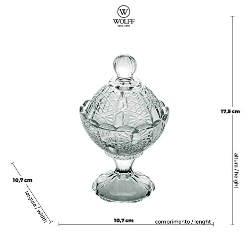 Potiche Decorativo de Cristal com Pé Princess Verde 11cm x 16cm - Wolff