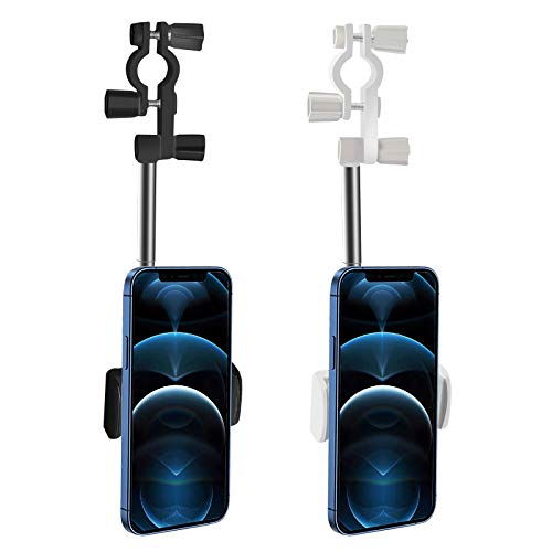 360 Degrees Rotating Phone Holder 2PCS Car Phone Holder Mount Car Rearview Mirror Phone Mount Car Dashboard Phone Holder Car Vent Phone Mount GPS Phone Holder Car Accessories for Phone (Black+White)