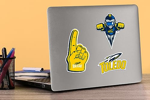 Image of University of Toledo 8ct Vinyl Large Deluxe Stickers Variety Pack - Laptop, Water Bottle, Scrapbooking, Tablet, Skateboard, Indoor /Outdoor - Set of 8