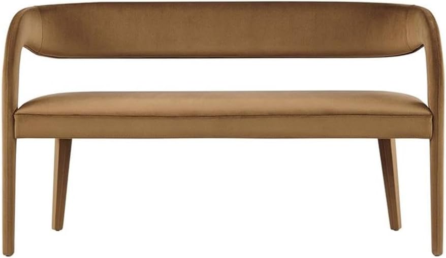 Modway Pinnacle Performance Velvet Accent Bench in Brown