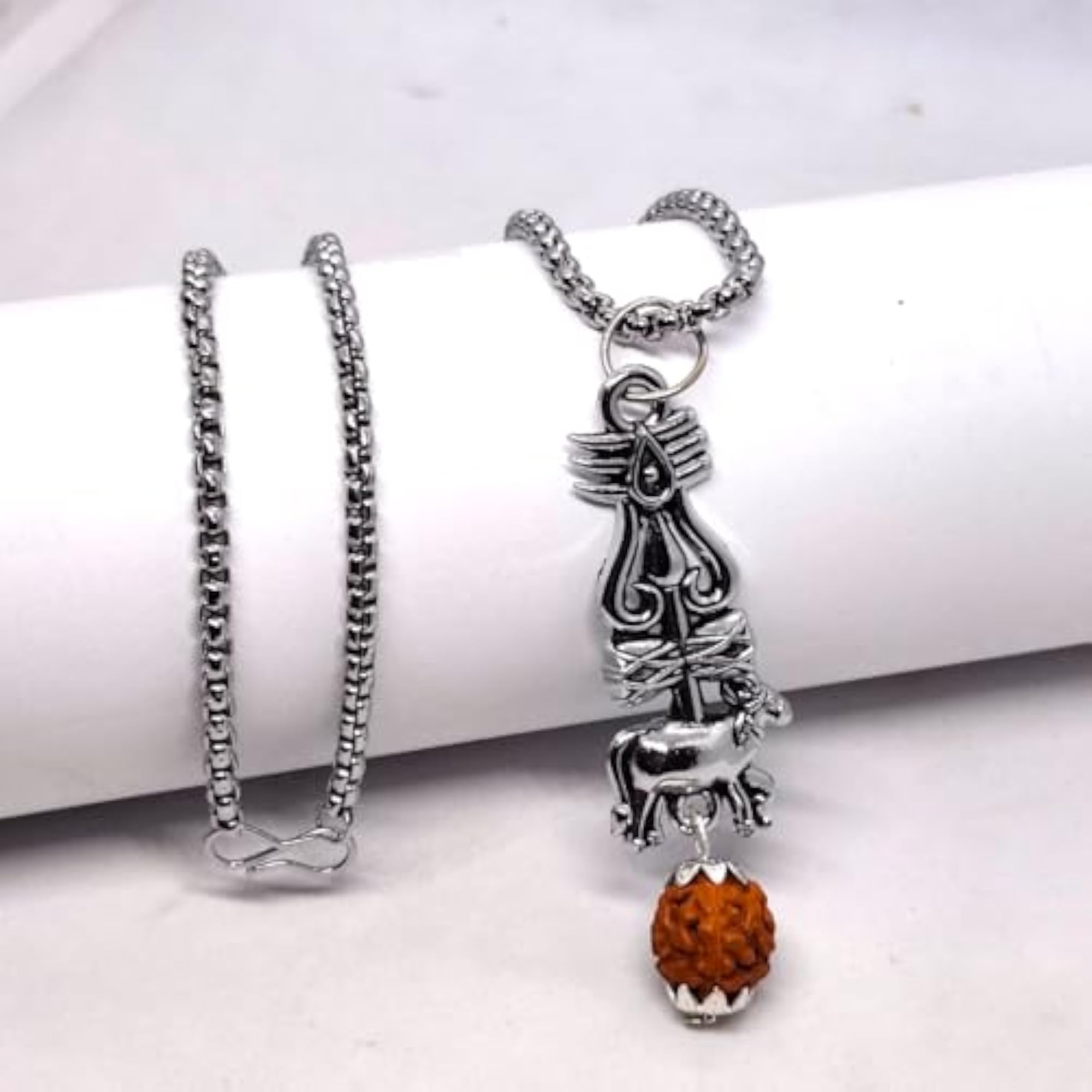 Men's Shiv Trishul & Om Locket Necklace, Spiritual Gift