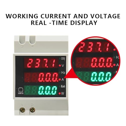 Compteur électrique rail DIN voltmètre multimètre triphasé AC 450V