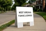 West Virginia_Fishing Licenses Folding Coroplast A-Frame with Double-Sided 23in x23in
