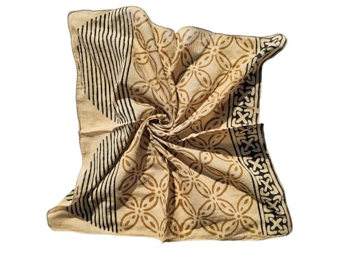 Womens Neck Scarf 21"x21" Small Square Organic Cotton | Headband Scarf Bandana Wrap Head Scarf Breathable Lightweight3