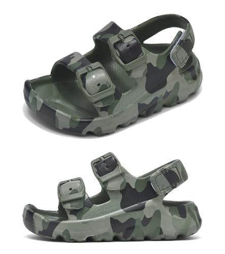 Image of Boys Girls Toddler Little Kid Sandals Buckle Adjustable Water Sandal With Hook Loop Back Strap(Toddler 5-Little Kid 12)