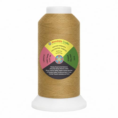Mandala Crafts Tan Tex 90 Polyester Heavy Duty Thread for Upholstery
