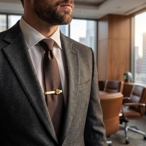 Gemelos para eventos formales y pinzas para corbata de rosas para hombres y mujeres 4