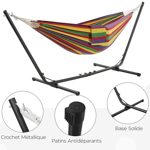 Hamac double avec support en métal réglable Yaheetech
