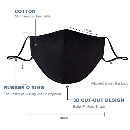 Cloth Face Masks Reusable Washable Cotton Face Mask Adjustable Masks 3 Layer Safety Face Covering for Women Men 6 Pack - Image 5