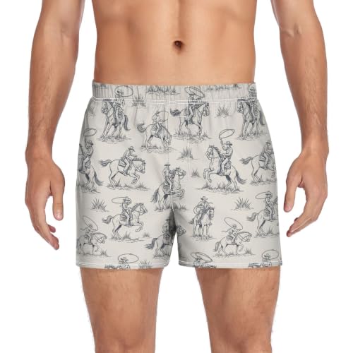Image of Men's Boxer Shorts Cotton Loose Underwear with Button Fly