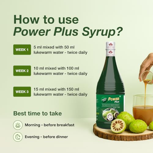 Image of Amrith Noni Power Plus Juice - 500ml | Ayurvedic Energy & Immunity Booster Tonic | Herbal Rejuvenator for Daily Wellness, Strength & Vitality - No Added Sugar, Preservatives