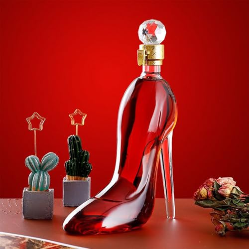 Botella dispensadora de vino con diseño de zapato de tacón, licorera de 350 ml para whisky 3