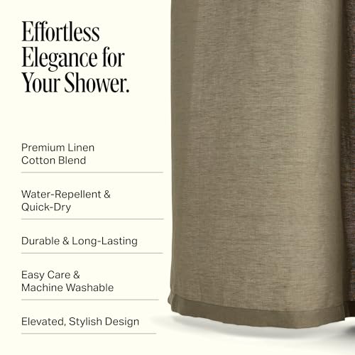 Preston Lane Stonebrigdge Linen Cotton Shower Curtain, 72x72 in, Sage Green by Preston Lane - Used condition - Image 3