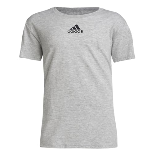 adidas Youth Pregame Heathered Short Sleeve Tee XL Gray