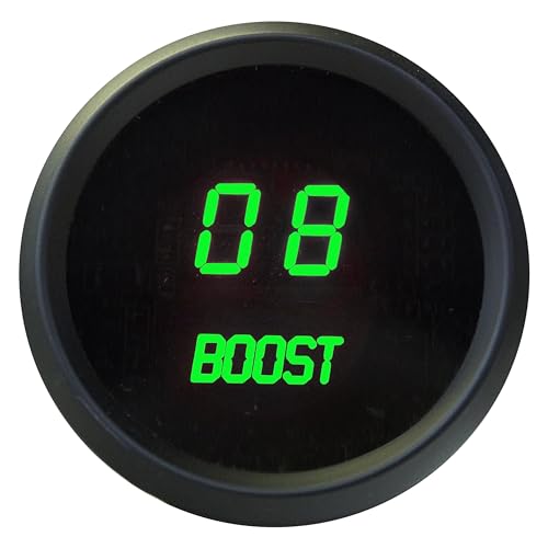 Intellitronix LED Digital Boost Gauge in Black Bezel (Green)