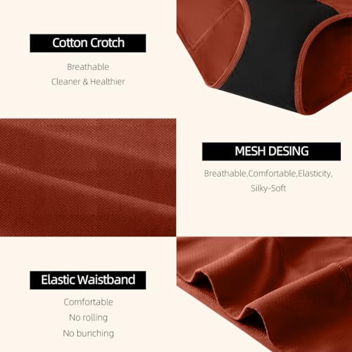 Image of Period Underwear for Women 3 Layers Breathable Menstrual Period Panties