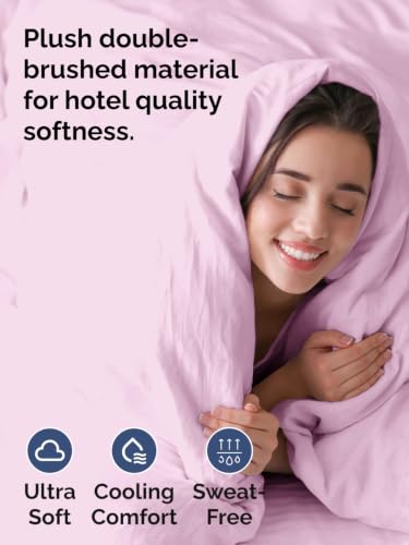 Image of Duvet Cover Super Queen Size - 3 Piece with Zipper Closure - Light Pink