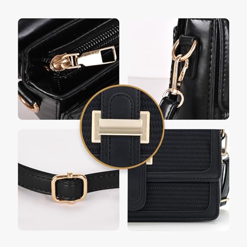 Crossbody Purses for Women - Small Leather Woven Handbags & Shoulder Bag with Adjustable Strap for Daily Essentials​3
