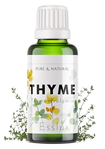 Image of Esslux Thyme Essential Oil | 100% Pure Natural Thyme Oil for Hair, Skin & Diffuser | Herbal Essential Oil for DIY & Soap Making | Fresh, Herbaceous Scent, 30ml