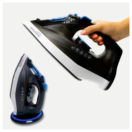 STARLYF Plancha de vapor sin cable Cordless Steam Iron, Plancha de ropa Vertical/Horizontal, 2400W, Liviana y práctica, Base de cerámica antical, Todos los tejidos, Plancha inalámbrica de vapor