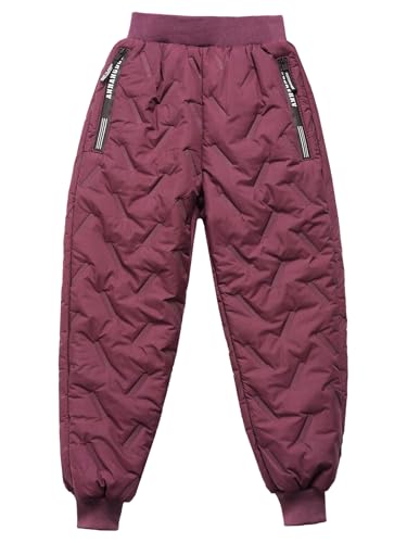 Unisex Kids Thermal Skiing Snow Pants Waistband Jogger Pants with Zip-up Pockets Toddler Sweatpants3