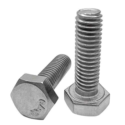 Image of M6x20mm Left Hand Hex Bolt,304 Stainless Steel Reverse Threaded Hex Bolts,Silver Fully Threaded Hex Bolts(5Pcs)