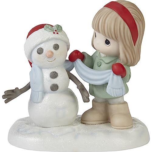 Precious Moments 231042 Holiday Figurine | Friendship Never Melts Away | Bisque Porcelain Figurine | Christmas Decor & Gifts cover