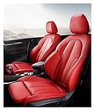 LUIBER Leder Autositzbezüge Custom Für Mercedes Für Benz C-Klasse C180 C200 C250 C280 C300 W203 W204 W205 Auto Sitzbezüge (Farbe : ROT, Größe : One Size)