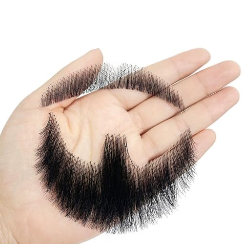 Barbe artificielle en vrais cheveux pour masquer les trous de pilosité faciale