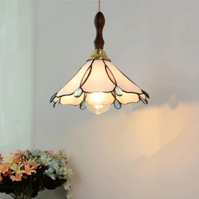Lampe suspendue vintage en noyer pour salle à manger avec fil de 2m réglable