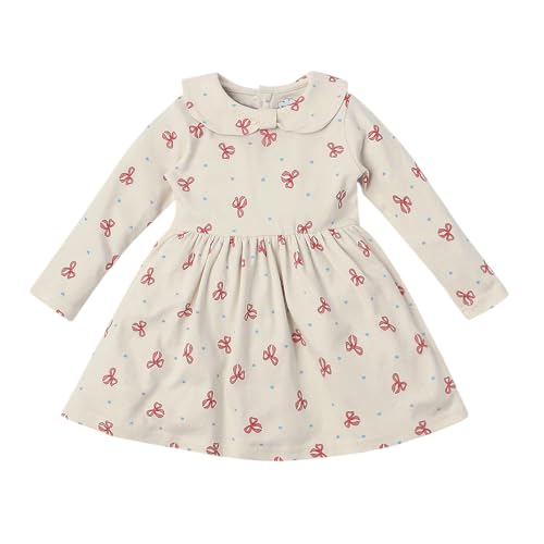 Image of Nautinati Baby Girls 100% Cotton Peterpan Collar Printed Dress | Age 0-3 Years