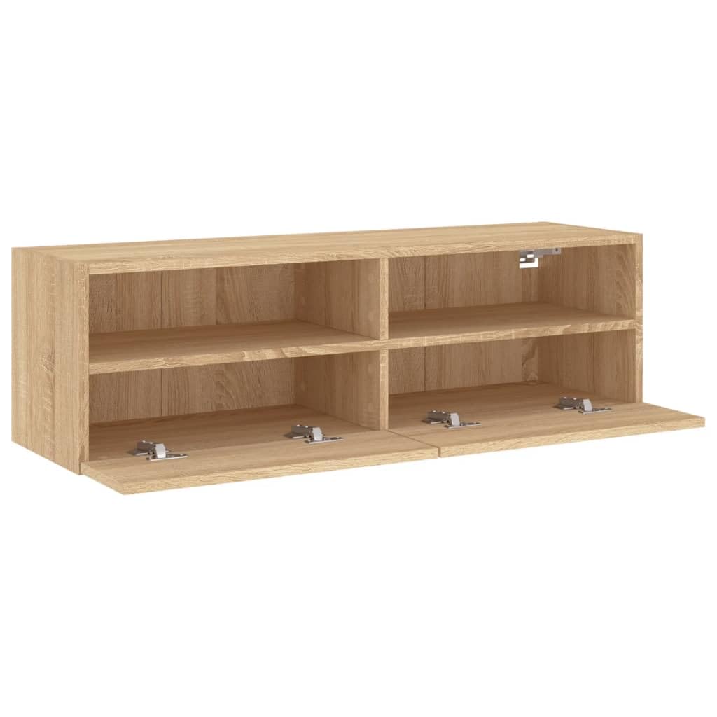 vidaXL Mueble de Pared TV, Armario Auxiliar con Almacenaje, Estantería Flotante, Mueble Colgante para Salón, Madera de Ingeniería Roble Sonoma