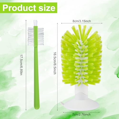 Image of 2pcs Turtle Shell Cleaning Brush, Turtle Scrub Brush with Suction Cup Tortoise Scratcher Supplies Exfoliate Scratcher for Tortoise Aquarium Tank Accessories (Green)