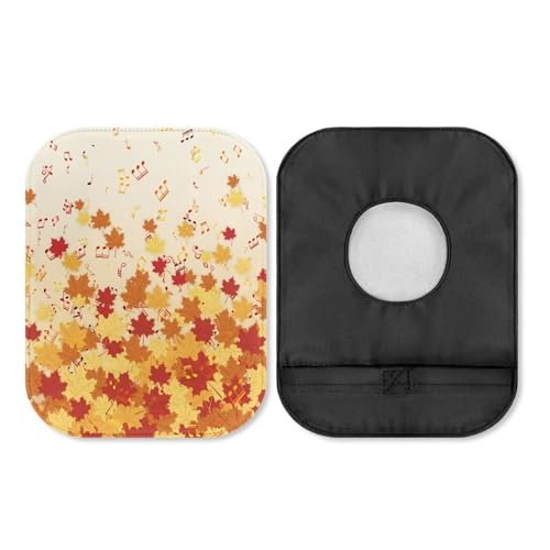 Uorisanigo Ostomy Supplies Lightweight Ostomy Bag Covers Fall Maple Music Thanksgiving Colostomy Pouch Cover Protective Bags Reusable Ostomy Decor Bag Cover for Senior Men